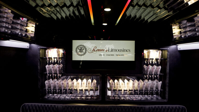 Limo Coach Wall of Glasses