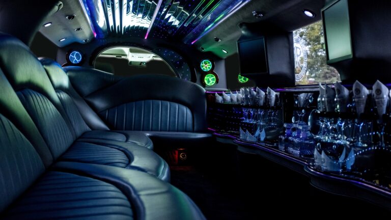 Stretch Hummer Interior Seating and Bar
